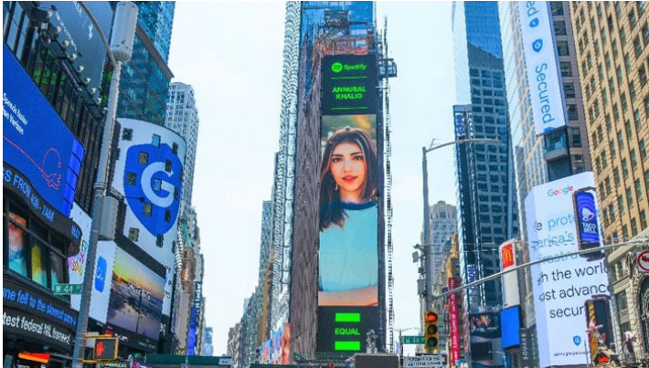 Pakistan's Annural Khalid lights up New York's Times Square
